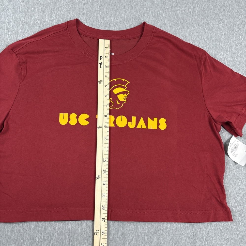 USC Trojans Nike Women's Athletic Dri-FIT Cropped Loose T-Shirt Cardinal - Sz M - Picture 9 of 12
